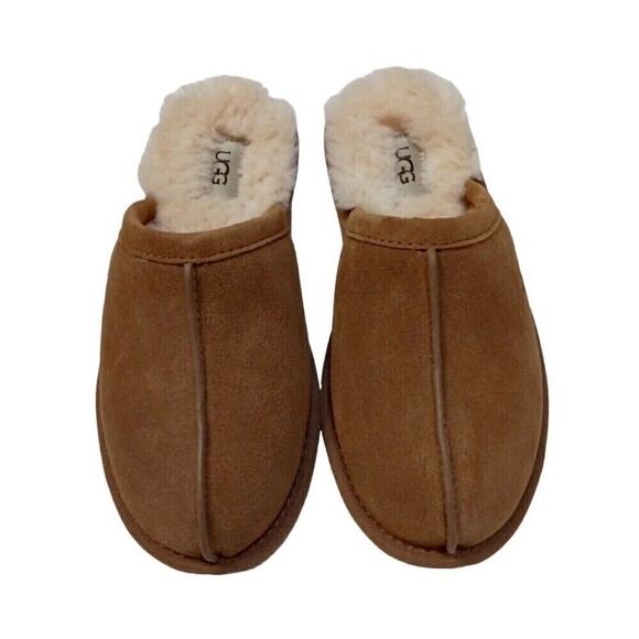 UGG Slipper Pearle Fur Lined Scuff Women's Chestnut Brown Size 6 New In Box - Picture 1 of 8